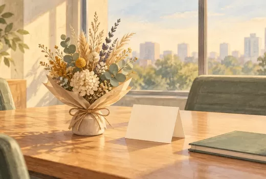 A Flower Gift for a Coworker Leaving for a New Job: Ask First