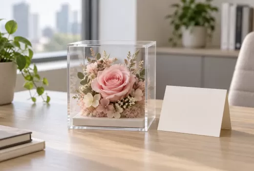A Preserved-Flower Gift for a Coworker's Promotion