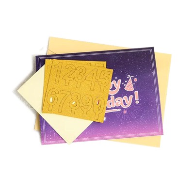 3D Light-Up Birthday Card with Music, Blow-Out Candle & Age Numbers