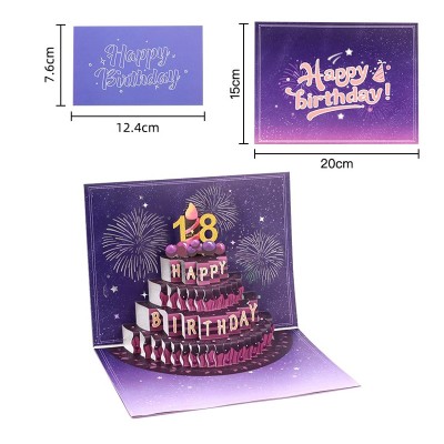 3D Light-Up Birthday Card with Music, Blow-Out Candle & Age Numbers
