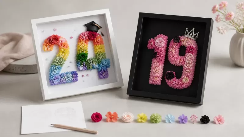 How to Customize a Preserved Flower Number Frame