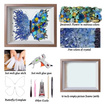 Handcrafted DIY Butterfly Painting Kit | Crystal & Floral Wall Art Handcrafted DIY Butterfly Painting Kit | Crystal & Floral Wall Art