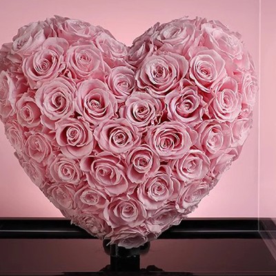 Romantic Preserved Rose Heart in Acrylic Box - Pink or Red Romantic Preserved Rose Heart in Acrylic Box - Pink or Red