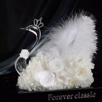 Eternal White Swan Roses in Acrylic Box - Handcrafted Floral Gift Collection Eternal White Swan Roses in Acrylic Box - Handcrafted Floral Gift Collection