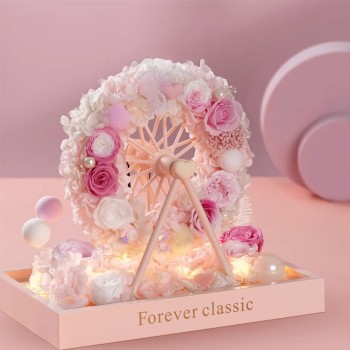 Eternal Rose Bouquet Ferris Wheel - Rotating LED Preserved Floral Gift for Birthdays & Anniversaries Eternal Rose Bouquet Ferris Wheel - Rotating LED Preserved Floral Gift for Birthdays & Anniversaries